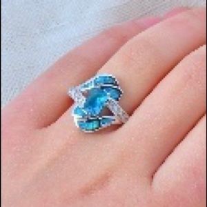 Blue Sapphire & Opal  Ring